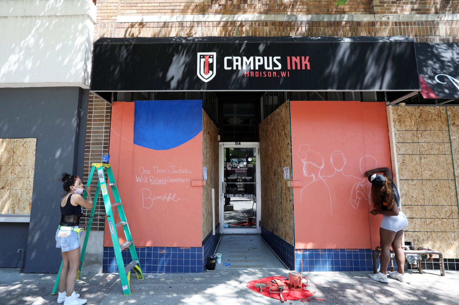 Clean-up of property damage in downtown Madison